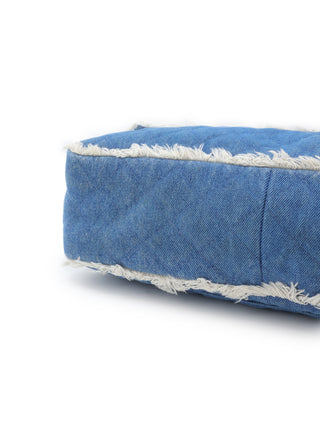Denim Maxi Single Flap Shoulder Bag
