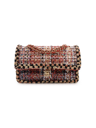 Tweed Braided Medium Classic Double Flap Bag