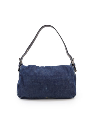 Denim Baguette Shoulder Bag