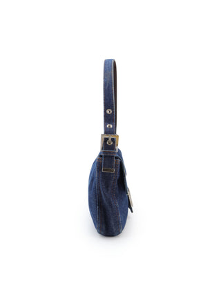 Denim Baguette Shoulder Bag