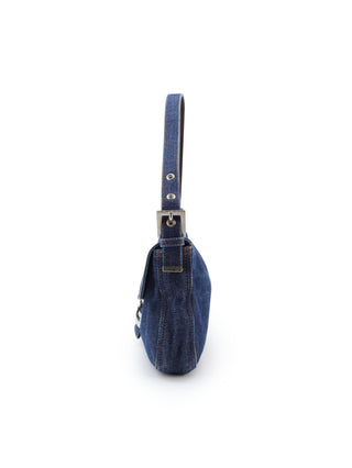 Denim Baguette Shoulder Bag
