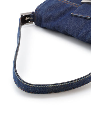 Denim Baguette Shoulder Bag