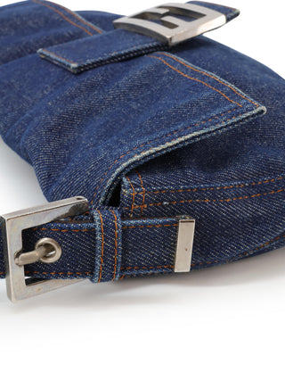 Denim Baguette Shoulder Bag