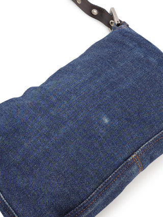 Denim Baguette Shoulder Bag