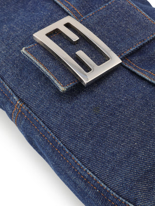 Denim Baguette Shoulder Bag