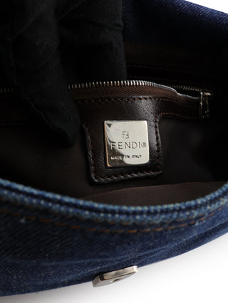 Denim Baguette Shoulder Bag