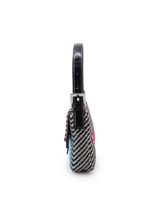 Chevron Multicolor Sequins Baguette Shoulder Bag