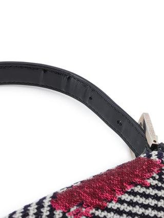 Chevron Multicolor Sequins Baguette Shoulder Bag