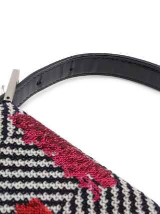Chevron Multicolor Sequins Baguette Shoulder Bag