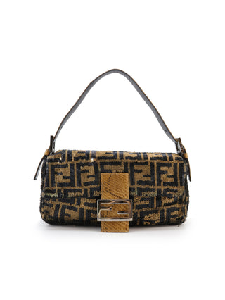 Zucca Sequins Baguette Shoulder Bag