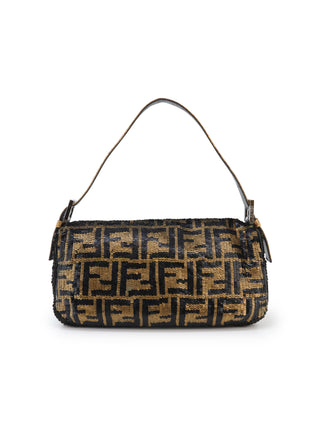 Zucca Sequins Baguette Shoulder Bag