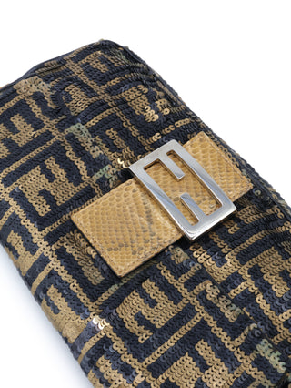 Zucca Sequins Baguette Shoulder Bag