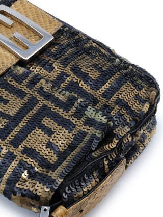 Zucca Sequins Baguette Shoulder Bag
