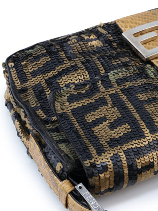 Zucca Sequins Baguette Shoulder Bag