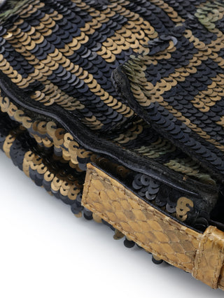 Zucca Sequins Baguette Shoulder Bag