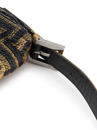 Zucca Sequins Baguette Shoulder Bag