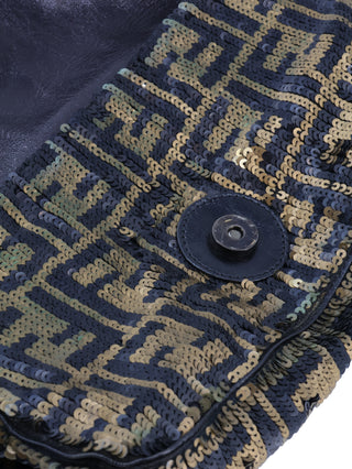 Zucca Sequins Baguette Shoulder Bag