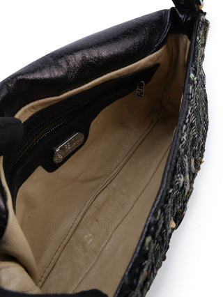 Zucca Sequins Baguette Shoulder Bag