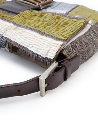 Multicolor Sequins Baguette Shoulder Bag