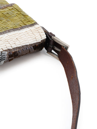 Multicolor Sequins Baguette Shoulder Bag