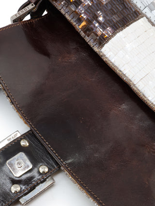 Multicolor Sequins Baguette Shoulder Bag
