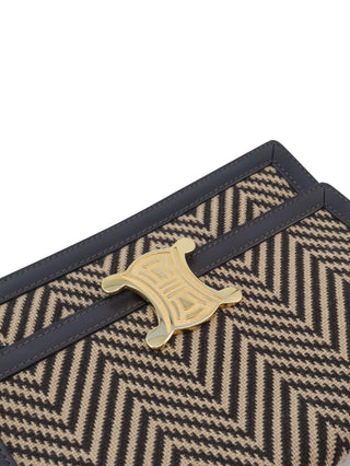 Herringbone Tweed Triomphe Shoulder Bag