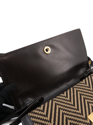 Herringbone Tweed Triomphe Shoulder Bag