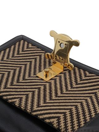 Herringbone Tweed Triomphe Shoulder Bag