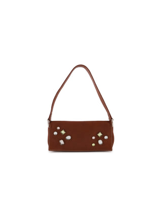 Multi-colour Bejeweled Flap Shoulder Bag