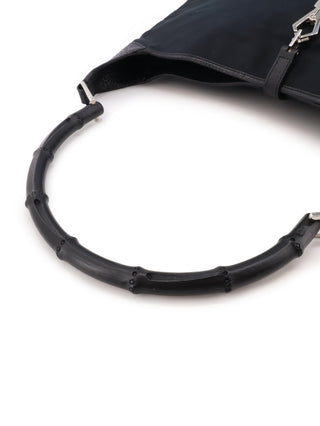 Jackie Canvas Bamboo Shoulder Bag