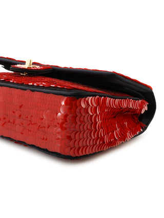 Sequin Satin Paris-Shanghai Medium Double Flap Bag