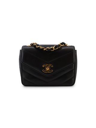 Chevron Mini Flap Shoulder Bag
