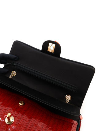 Sequin Satin Paris-Shanghai Medium Double Flap Bag