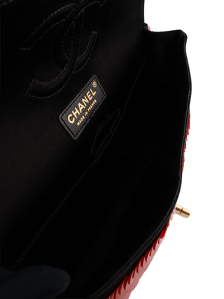 Sequin Satin Paris-Shanghai Medium Double Flap Bag