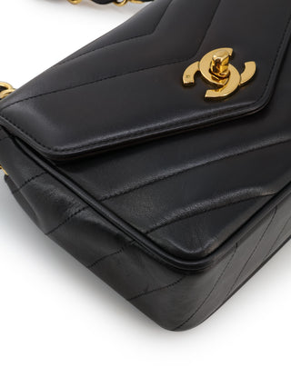 Chevron Mini Flap Shoulder Bag