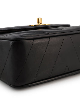 Chevron Mini Flap Shoulder Bag