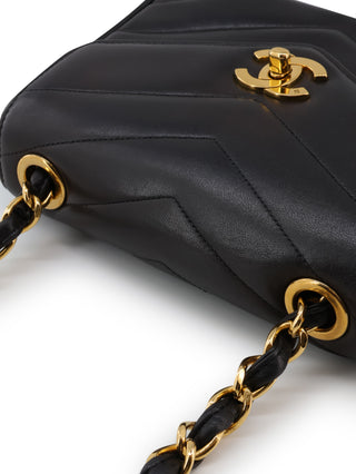 Chevron Mini Flap Shoulder Bag