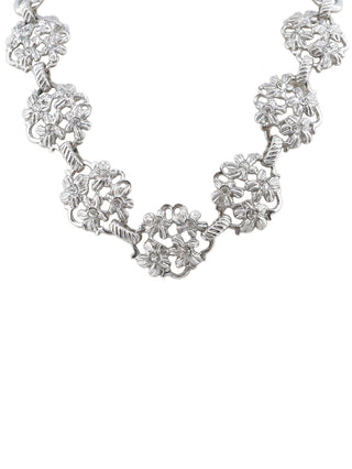 Silver Floral Clusters Necklace