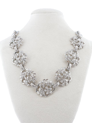 Silver Floral Clusters Necklace