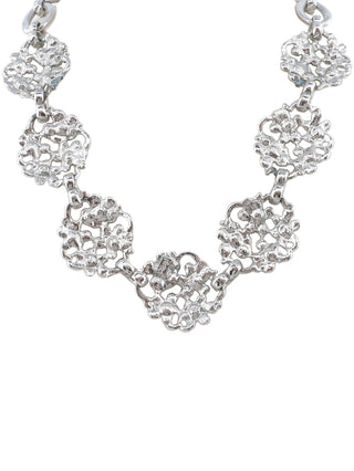Silver Floral Clusters Necklace