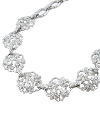 Silver Floral Clusters Necklace