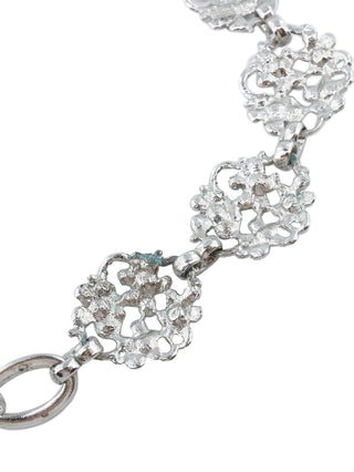 Silver Floral Clusters Necklace