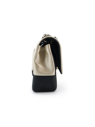 Two-Tone Medium Double Flap Shoulder Bag
