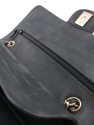 Two-Tone Medium Double Flap Shoulder Bag