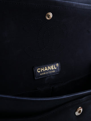 Two-Tone Medium Double Flap Shoulder Bag