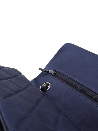 Quilted Satin Pailette Embelished Classic Double Flap Shoulder Bag