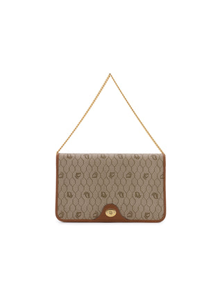 Honeycomb Oval Logo Chain Shoulder Bag