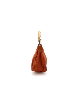 Bamboo Handle Hobo Bag
