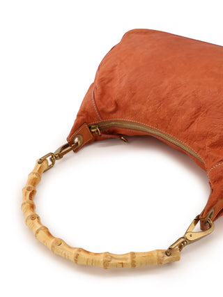 Bamboo Handle Hobo Bag