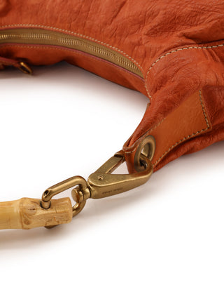 Bamboo Handle Hobo Bag